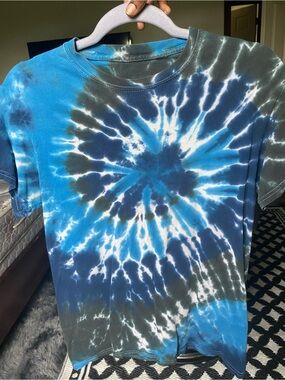 Blue & Navy Spiral Tie-Dye Tee